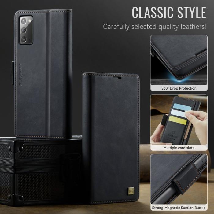 AUTSPACE - AUTSPACE Fodral för Samsung Galaxy Note20 5G Äkta läder - Svart