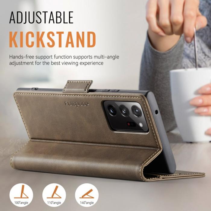 AUTSPACE - AUTSPACE Fodral för Samsung Galaxy Note20 Ultra Äkta läder - Brun