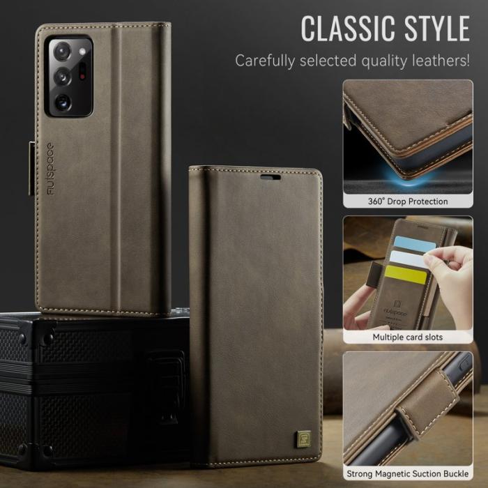 AUTSPACE - AUTSPACE Fodral för Samsung Galaxy Note20 Ultra Äkta läder - Brun