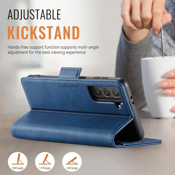 AUTSPACE - AUTSPACE Fodral för Samsung Galaxy S22+ 5G - Äkta läder - Blå