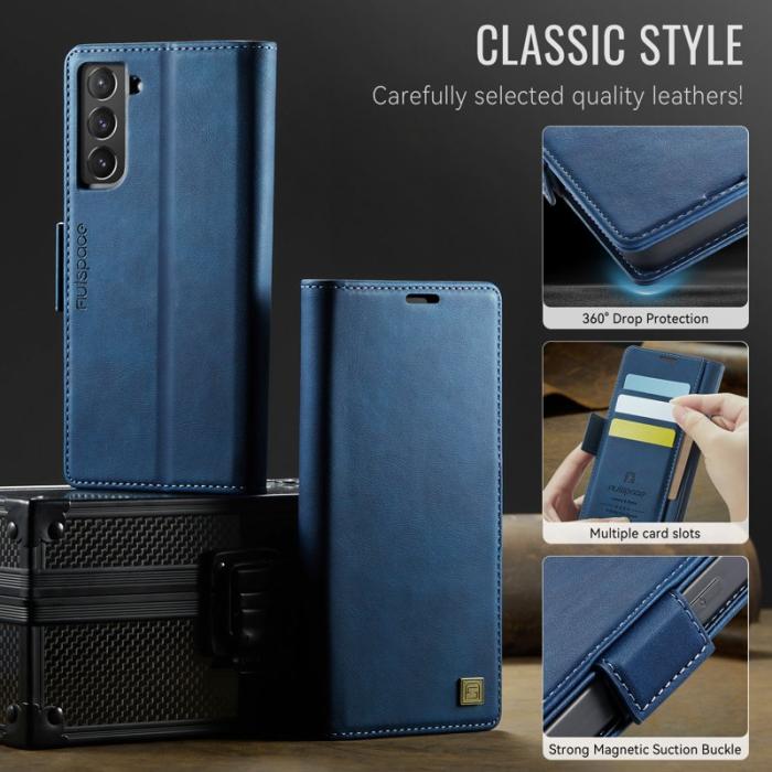 AUTSPACE - AUTSPACE Fodral för Samsung Galaxy S22+ 5G - Äkta läder - Blå