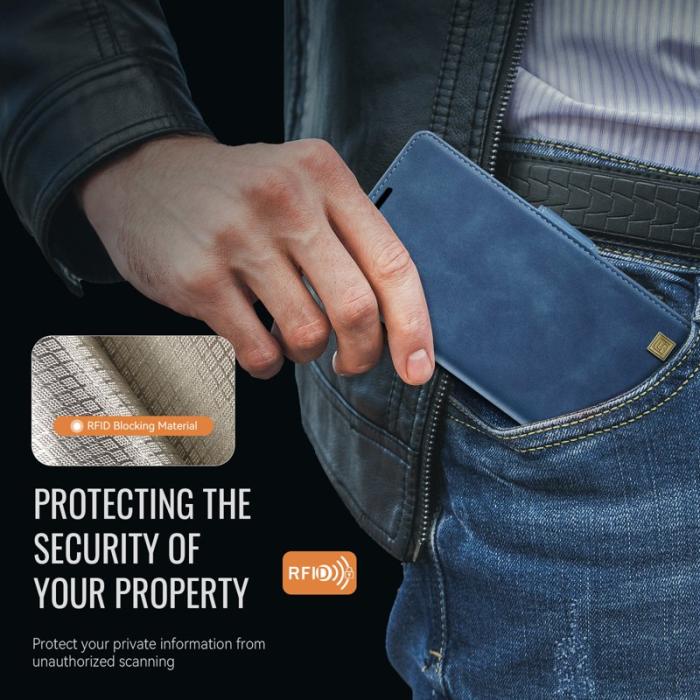 AUTSPACE - AUTSPACE Fodral för Samsung Galaxy S22 Ultra 5G - Äkta läder - Blå