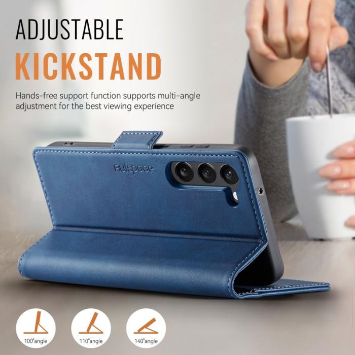 AUTSPACE - AUTSPACE Fodral för Samsung Galaxy S23 - Äkta läder - Blå