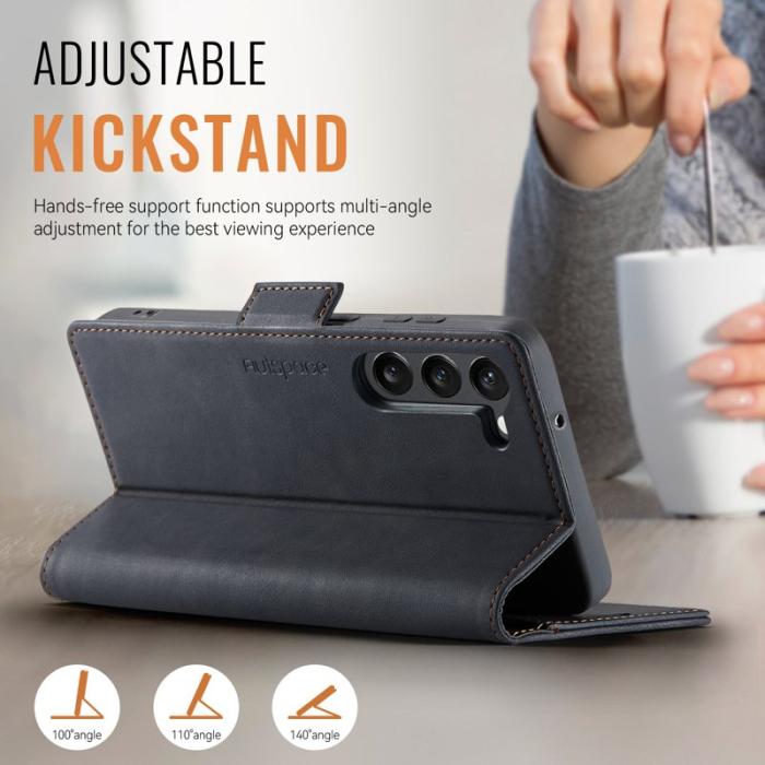 AUTSPACE - AUTSPACE Fodral för Samsung Galaxy S23 - Äkta läder - Svart