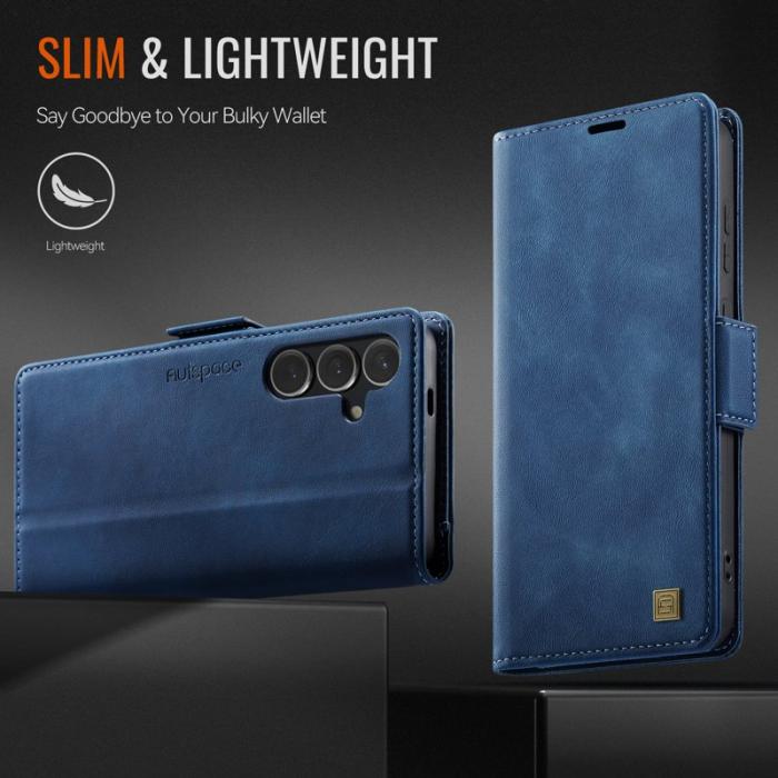 AUTSPACE - AUTSPACE Fodral för Samsung Galaxy S24 - Äkta läder - Blå