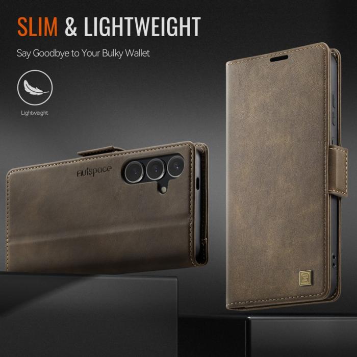 AUTSPACE - AUTSPACE Fodral för Samsung Galaxy S24+ - Äkta läder - Brun