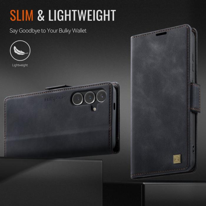 AUTSPACE - AUTSPACE Fodral för Samsung Galaxy S24+ Äkta läder - Svart