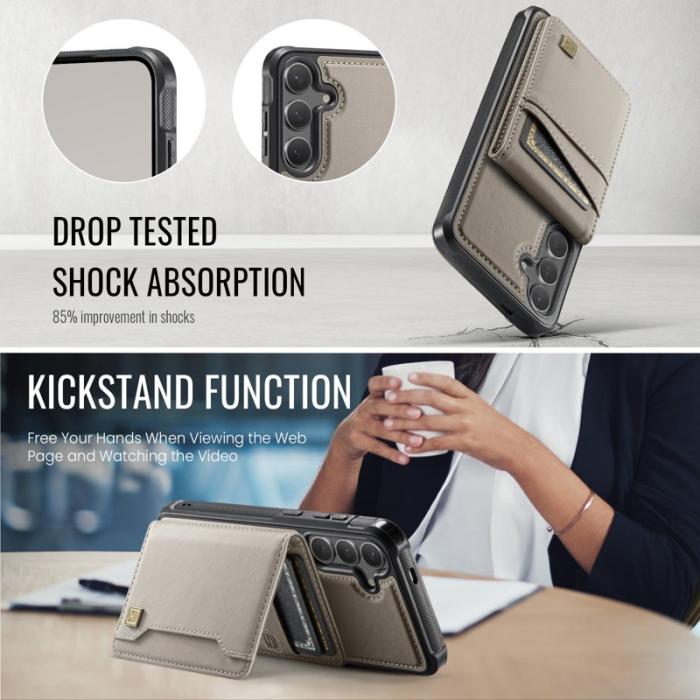 AUTSPACE - AUTSPACE Fodral för Samsung Galaxy S25+/S24+ Äkta läder - Grå