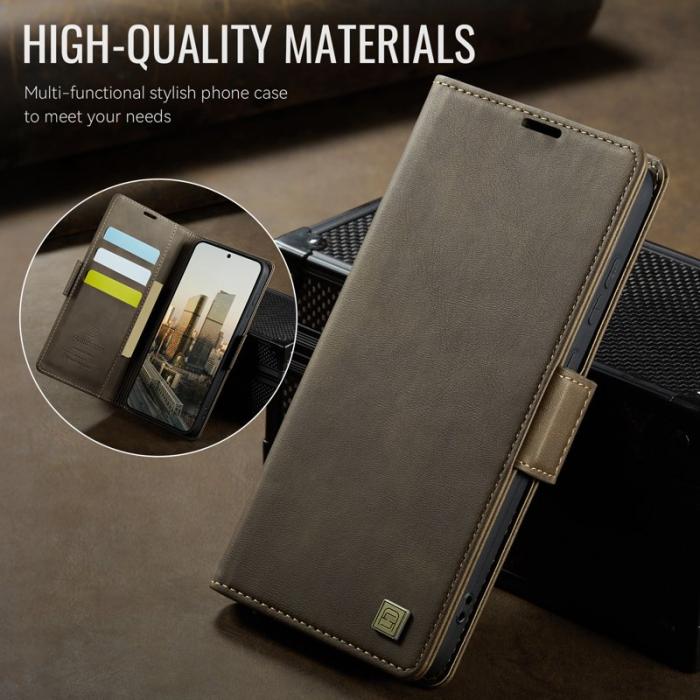 AUTSPACE - AUTSPACE Fodral för Samsung Galaxy S25 Ultra - Äkta läder - Brun