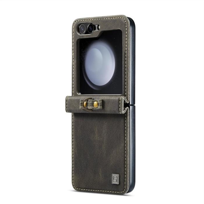 AUTSPACE - AUTSPACE Fodral för Samsung Galaxy Z Flip5 5G Äkta läder - Kaffe