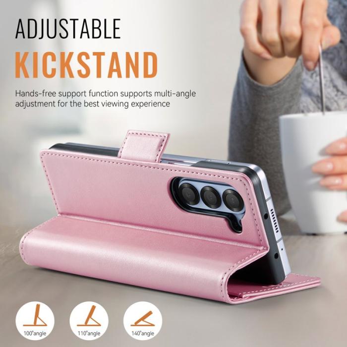 AUTSPACE - AUTSPACE Fodral för Samsung Galaxy Z Fold5 5G - Äkta läder - Rosa