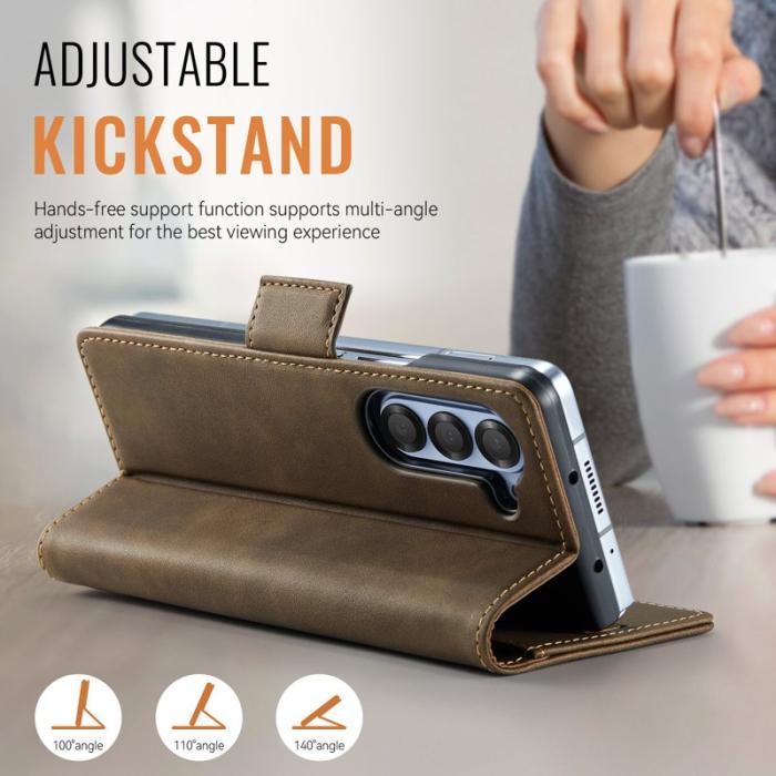 AUTSPACE - AUTSPACE Fodral för Samsung Galaxy Z Fold6 5G Äkta läder - Brun