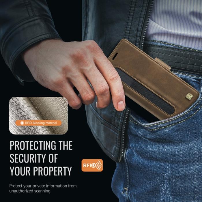 AUTSPACE - AUTSPACE Fodral för Samsung Galaxy Z Fold6 5G Äkta läder - Brun