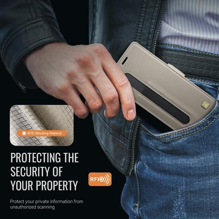 AUTSPACE - AUTSPACE Fodral för Samsung Galaxy Z Fold6 5G Äkta läder - Grå