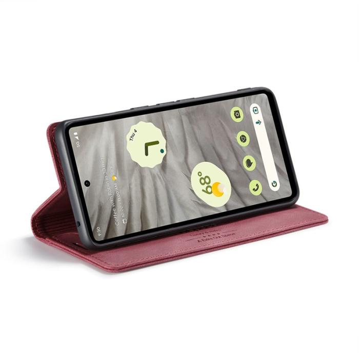 AUTSPACE - AUTSPACE Google Pixel 7a Wallet Fodral Äkta läder - Röd