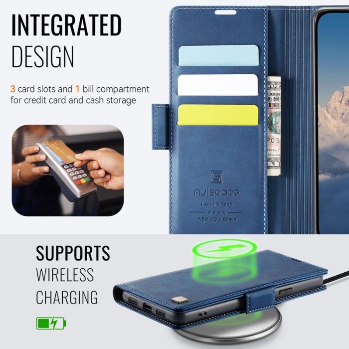 AUTSPACE - AUTSPACE Google Pixel 8 Fodral Retro Läder - Blå