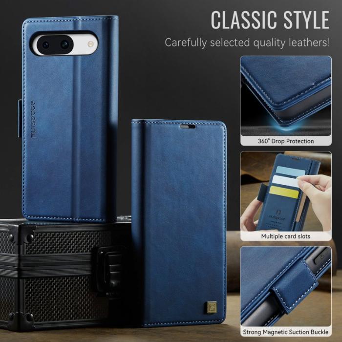 AUTSPACE - AUTSPACE Google Pixel 8 Fodral Retro Läder - Blå