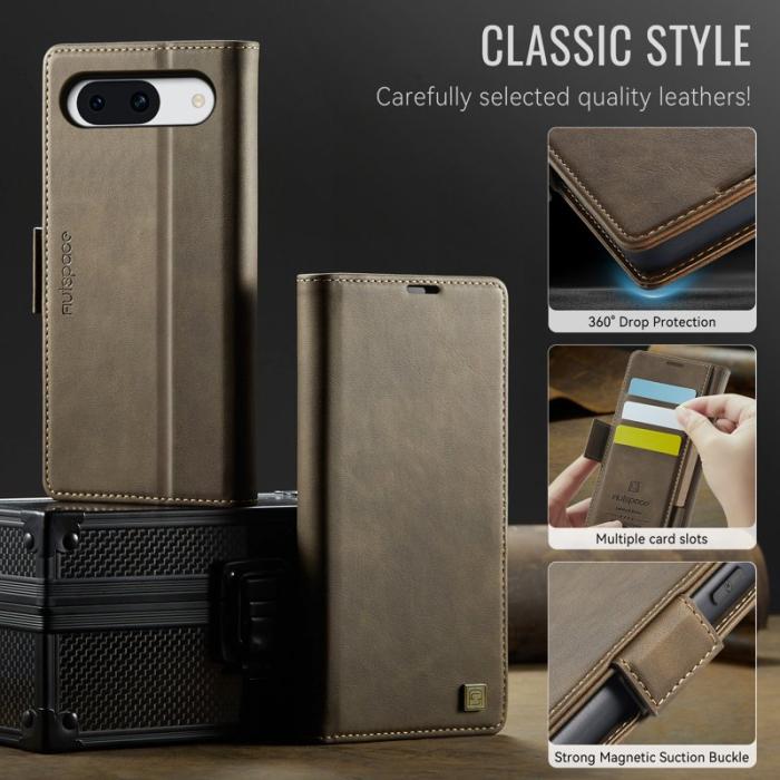 AUTSPACE - AUTSPACE Google Pixel 8 Fodral Retro Läder - Brun