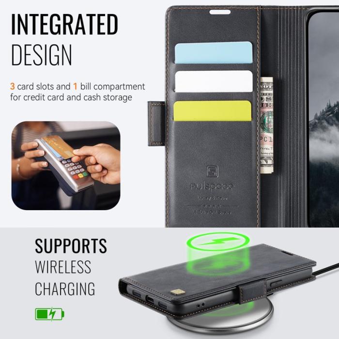 AUTSPACE - AUTSPACE Google Pixel 8 Fodral Retro Läder - Svart