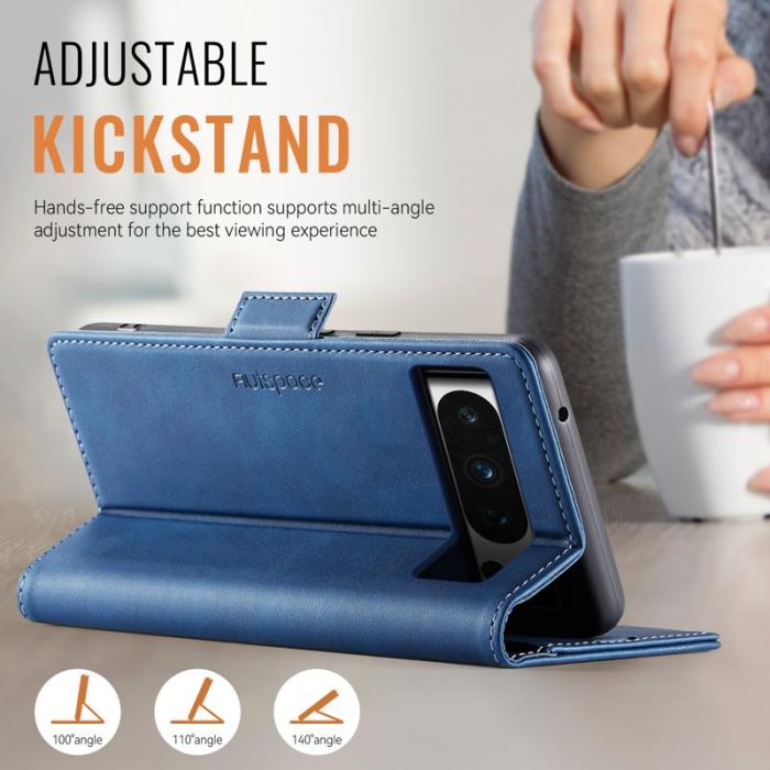 AUTSPACE - AUTSPACE Google Pixel 8 Pro Fodral Äkta läder - Blå