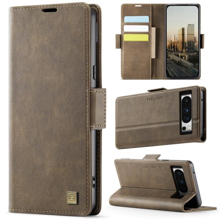 AUTSPACE - AUTSPACE Google Pixel 8 Pro Fodral Äkta läder - Brun