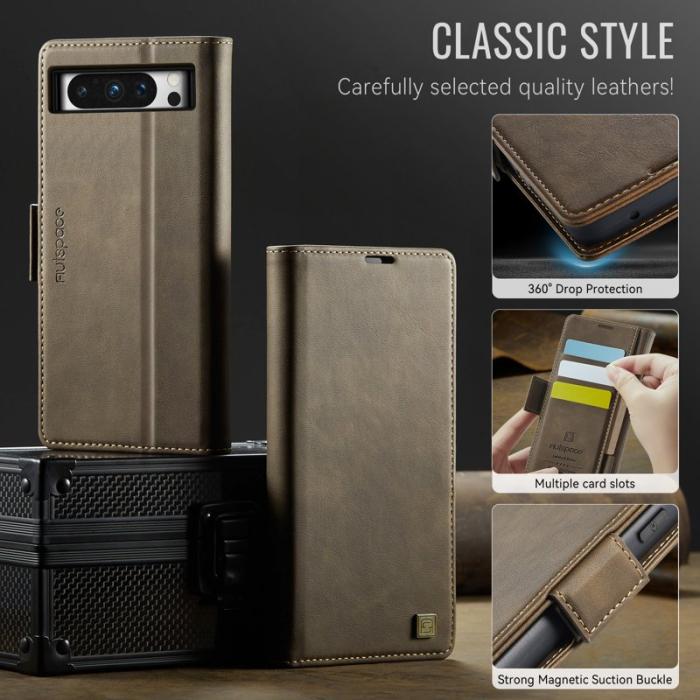 AUTSPACE - AUTSPACE Google Pixel 8 Pro Fodral Äkta läder - Brun