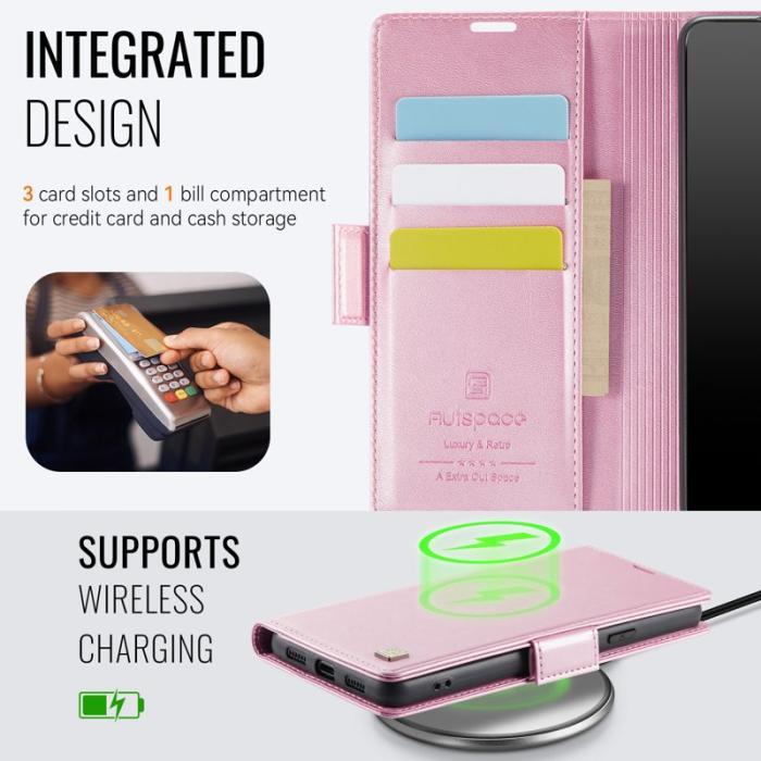 AUTSPACE - AUTSPACE Google Pixel 8 Pro Fodral Äkta läder - Pink