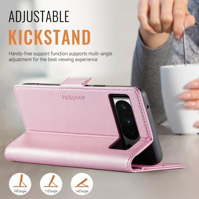 AUTSPACE - AUTSPACE Google Pixel 8 Pro Fodral Äkta läder - Pink