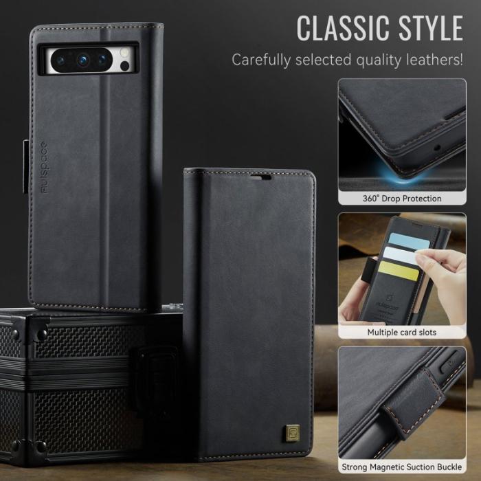 AUTSPACE - AUTSPACE Google Pixel 8 Pro Fodral Äkta läder - Svart