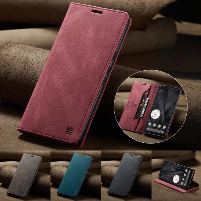 AUTSPACE - AUTSPACE Google Pixel 8 Pro Wallet Fodral Äkta läder - Röd