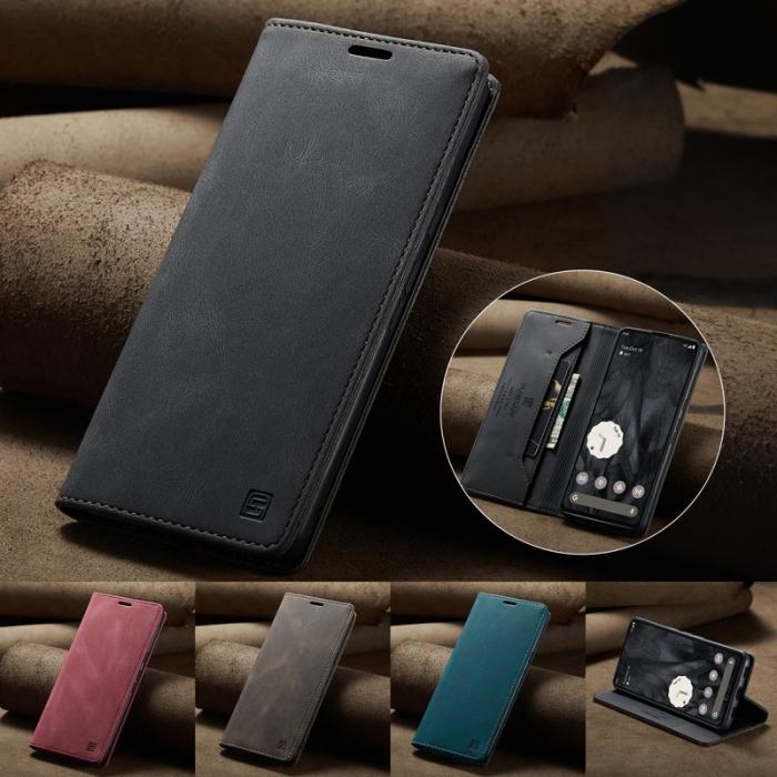 AUTSPACE - AUTSPACE Google Pixel 8 Pro Wallet Fodral Äkta läder - Svart