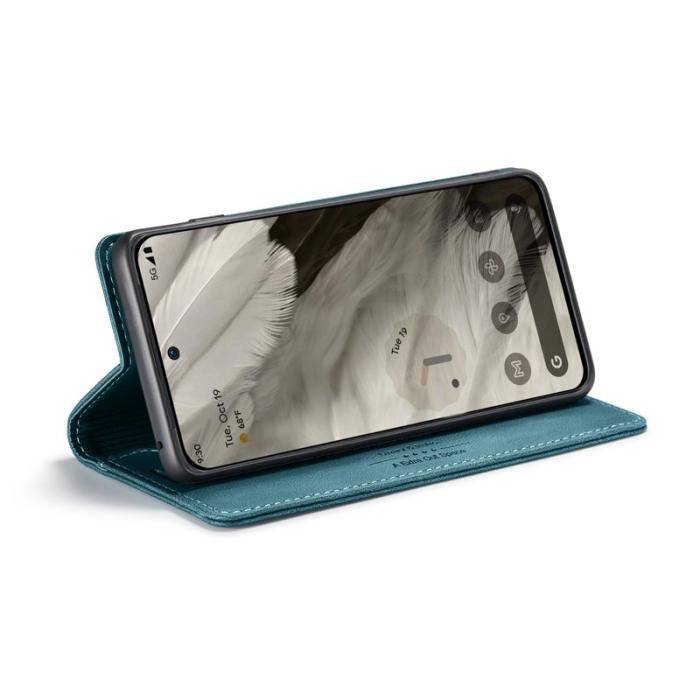 AUTSPACE - AUTSPACE Google Pixel 8 Wallet Fodral Äkta läder - Blå