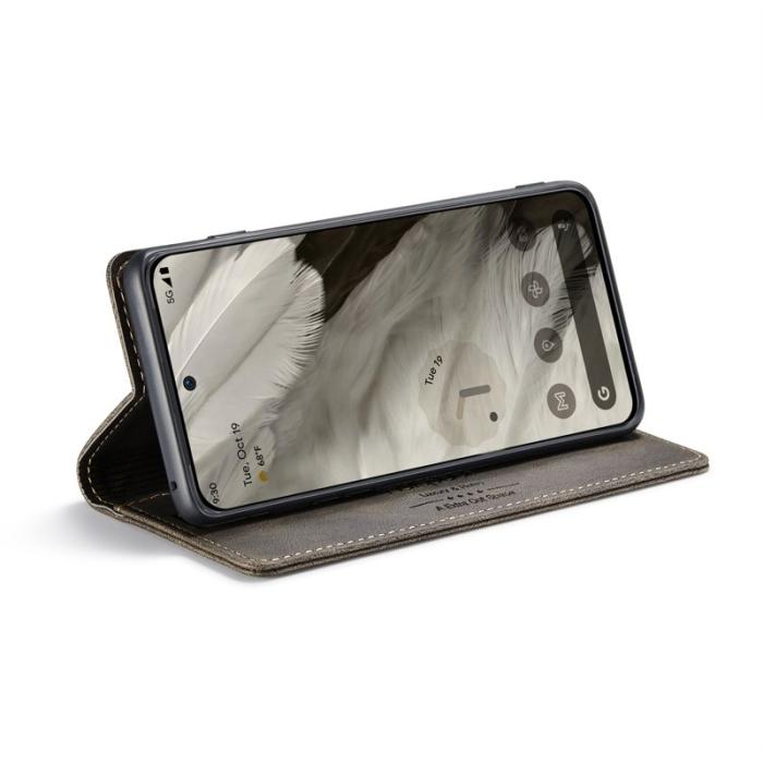 AUTSPACE - AUTSPACE Google Pixel 8 Wallet Fodral Äkta läder - Kaffe