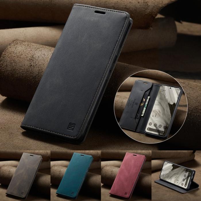 AUTSPACE - AUTSPACE Google Pixel 8 Wallet Fodral Äkta läder - Svart