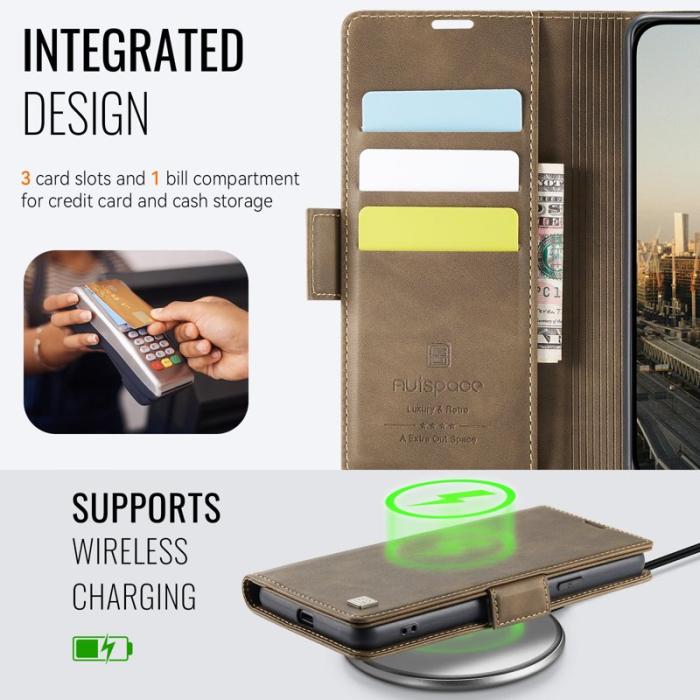 AUTSPACE - AUTSPACE Google Pixel 8a Fodral Retro Läder - Brun