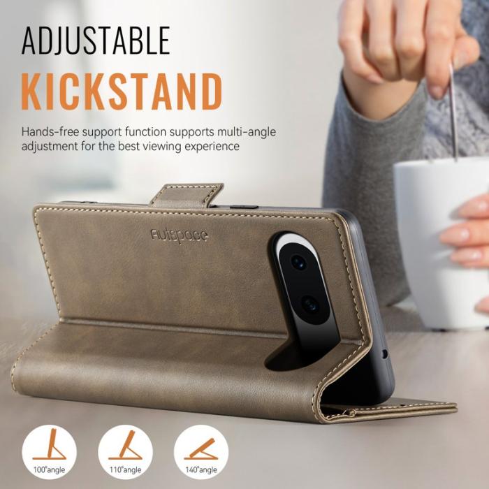 AUTSPACE - AUTSPACE Google Pixel 8a Fodral Retro Läder - Brun