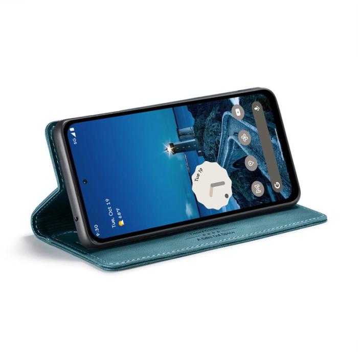 AUTSPACE - AUTSPACE Google Pixel 8a Wallet Fodral Äkta läder - Blå