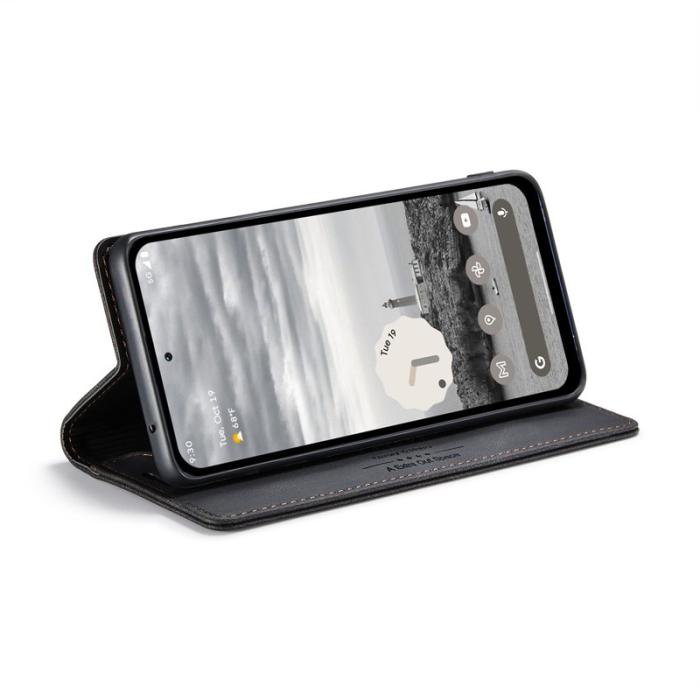 AUTSPACE - AUTSPACE Google Pixel 8a Wallet Fodral Äkta läder - Svart