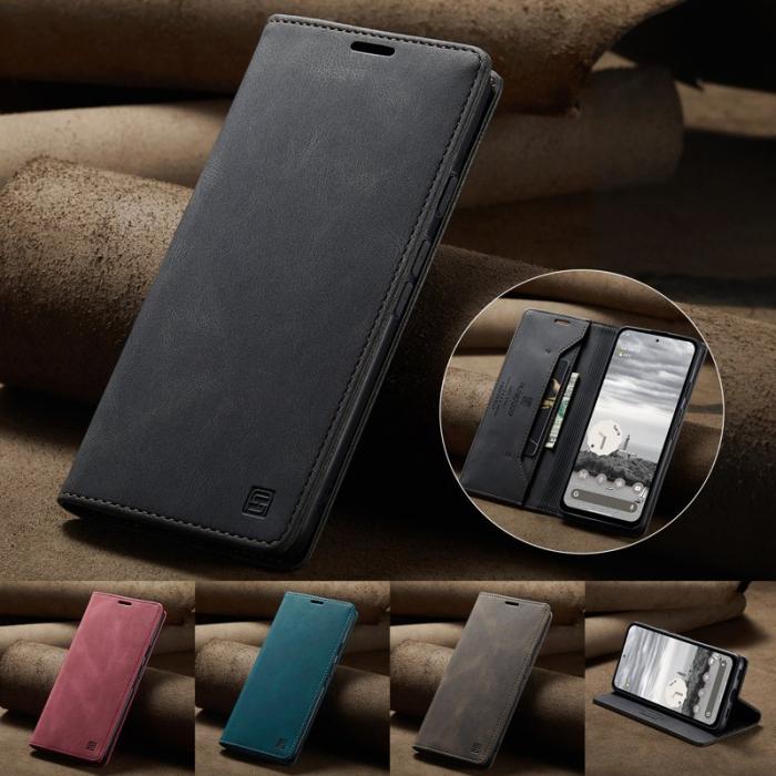 AUTSPACE - AUTSPACE Google Pixel 8a Wallet Fodral Äkta läder - Svart