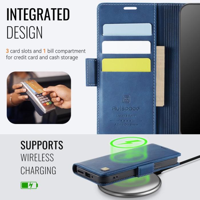 AUTSPACE - AUTSPACE Google Pixel 9 Pro Fodral Äkta läder - Blå