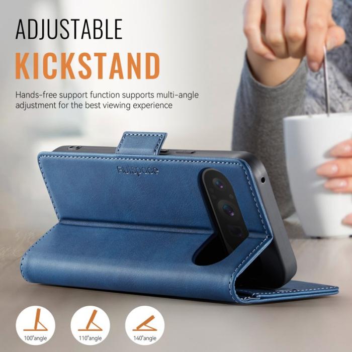 AUTSPACE - AUTSPACE Google Pixel 9 Pro Fodral Äkta läder - Blå