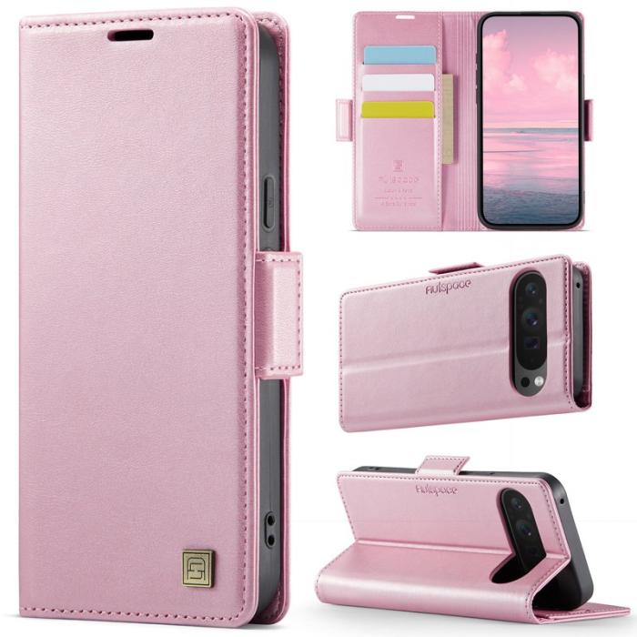 AUTSPACE - AUTSPACE Google Pixel 9 Pro Fodral Äkta läder - Rosa