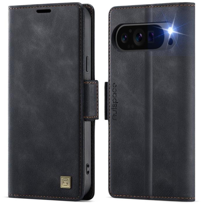 AUTSPACE - AUTSPACE Google Pixel 9 Pro Fodral Äkta läder - Svart