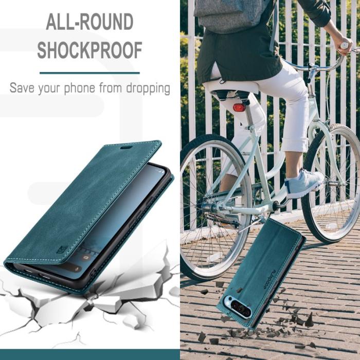 AUTSPACE - AUTSPACE Google Pixel 9 Pro Wallet Fodral Äkta läder - Blå