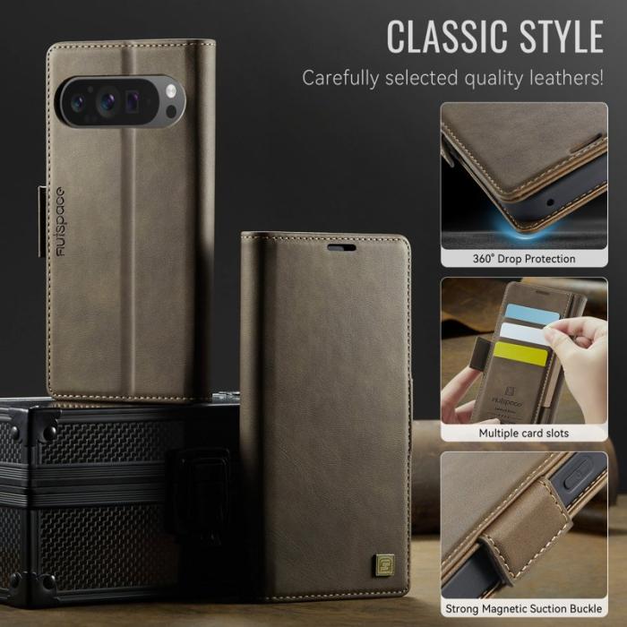 AUTSPACE - AUTSPACE Google Pixel 9 Pro XL Fodral Äkta läder - Brun