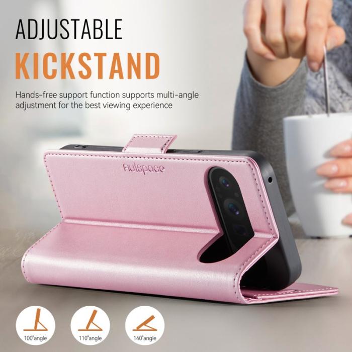 AUTSPACE - AUTSPACE Google Pixel 9 Pro XL Fodral Äkta läder - Rosa