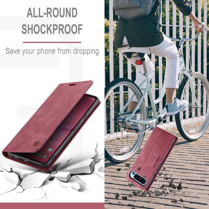 AUTSPACE - AUTSPACE Google Pixel 9 Pro XL Wallet Fodral Äkta läder - Röd