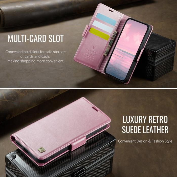 AUTSPACE - AUTSPACE Google Pixel 9a Fodral - Äkta läder - Retro - Rosa