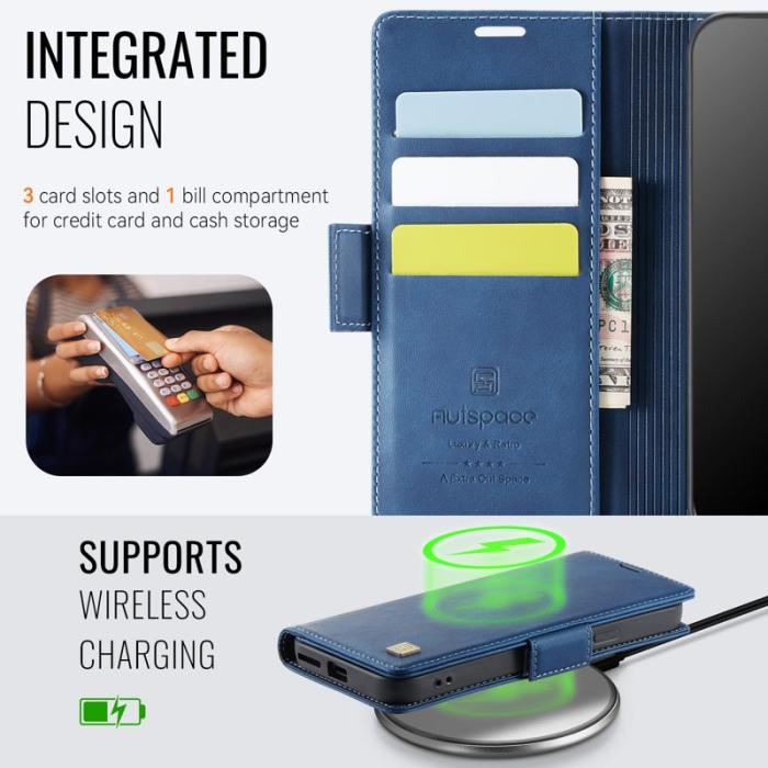 AUTSPACE - AUTSPACE Google Pixel 9a Fodral Retro Läder - Blå