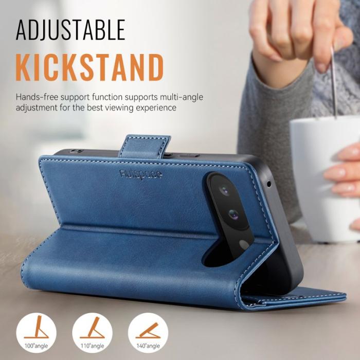 AUTSPACE - AUTSPACE Google Pixel 9a Fodral Retro Läder - Blå